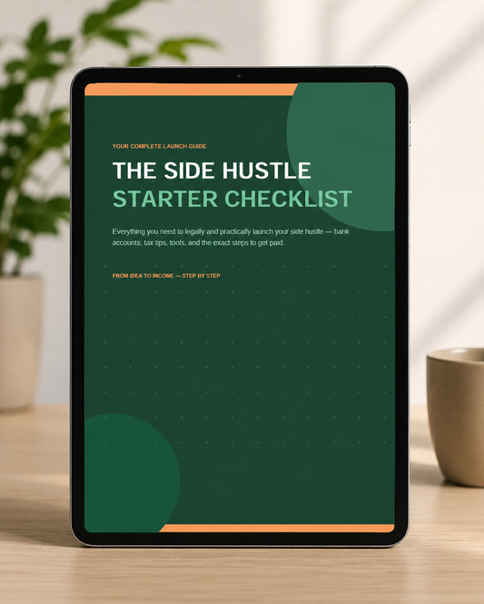 Side Hustle Starter Checklist | How to Start a Side Hustle PDF | Instant Download